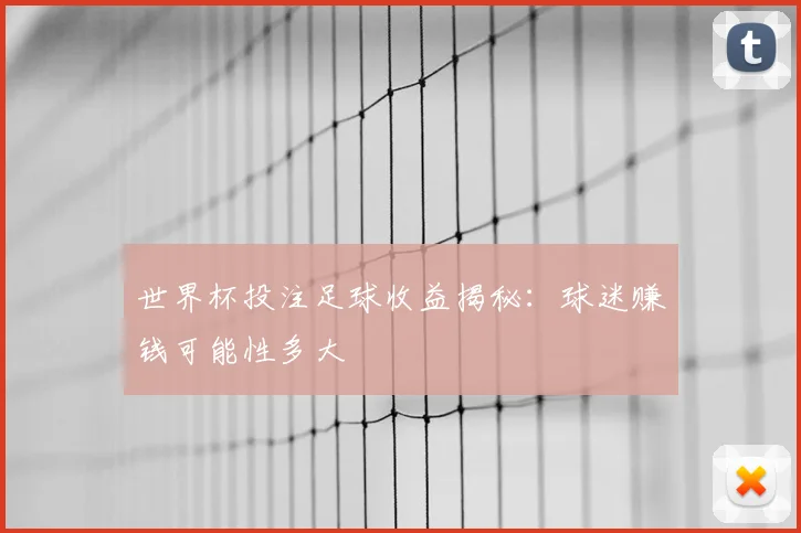 世界杯投注足球收益揭秘:球迷赚钱可能性多大